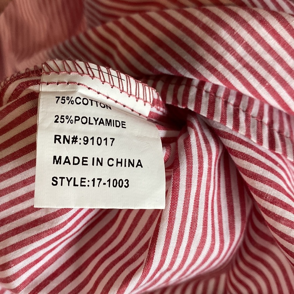 Solitaire Red and White Striped Bell Sleeve Top Size S - Picture 6 of 9